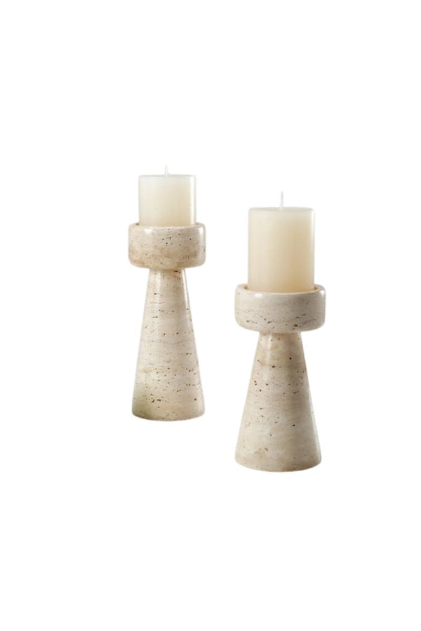 Travertine Candle Holders