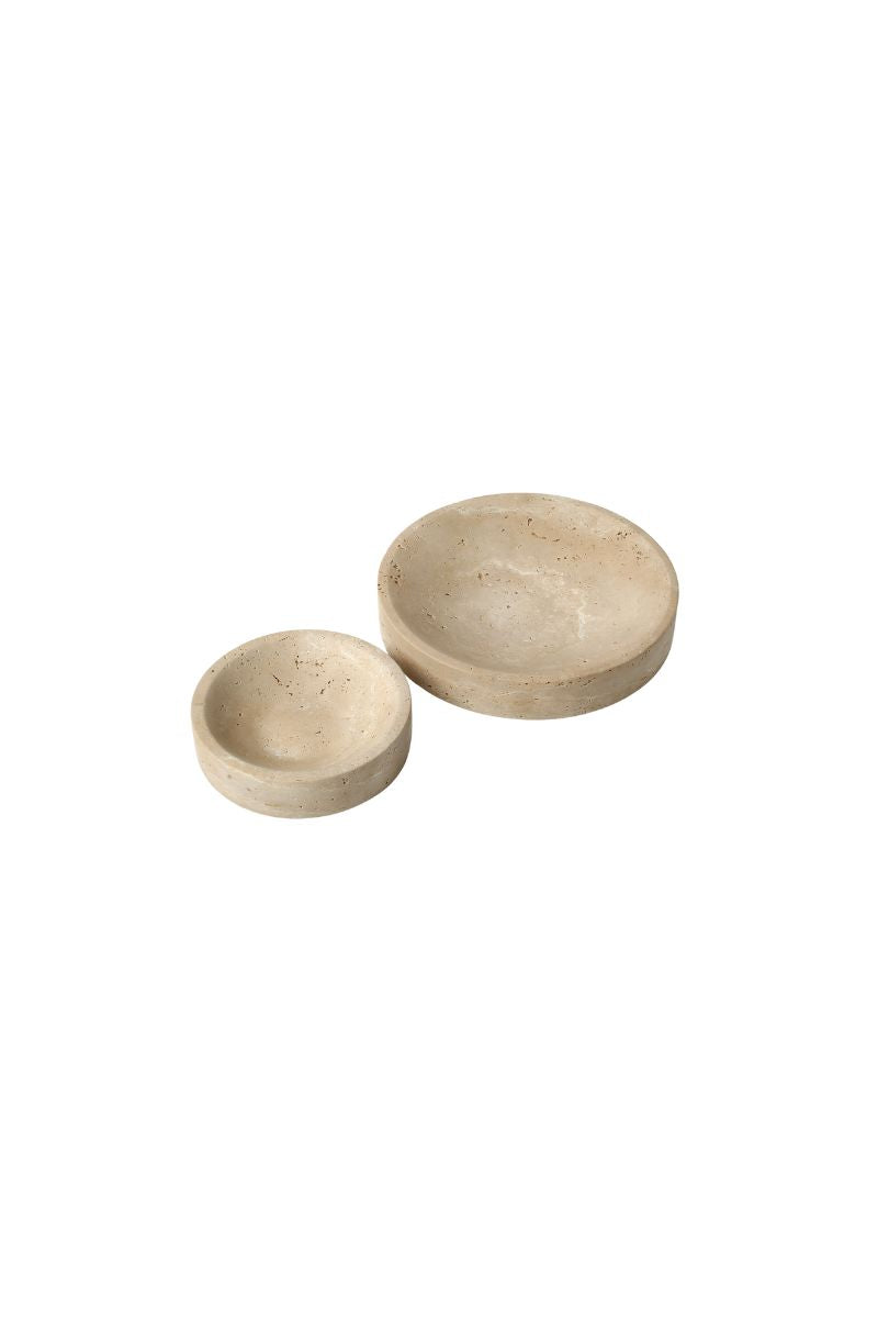 Set of 2 Natural Travertine Stone