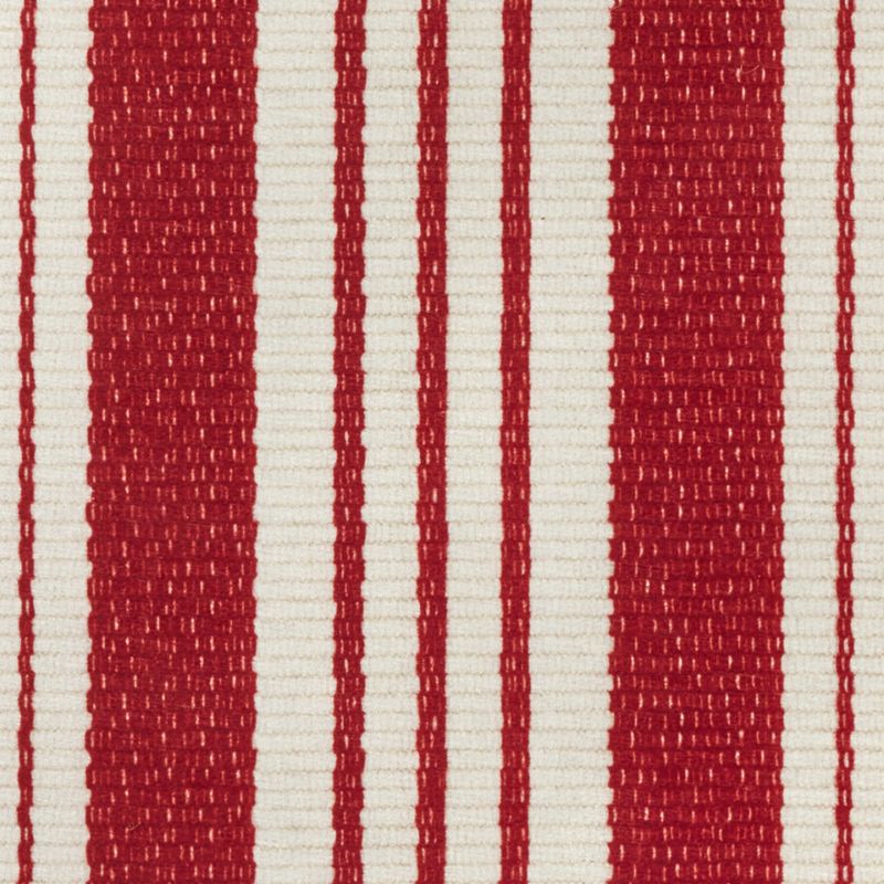 Abby Ticking Red Machine Washable Rug