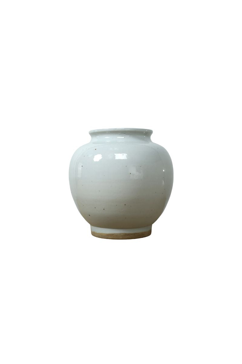 Clara Round Vase with Unglazed Base