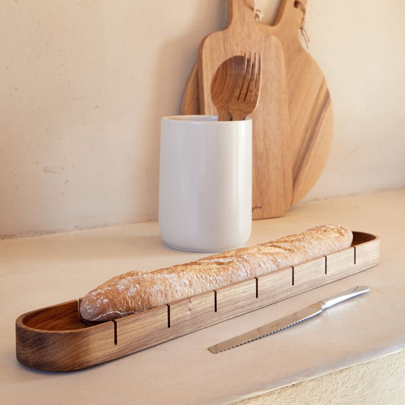 Pacifica Oak Baguette Board & Poterie Cruet by Casafina