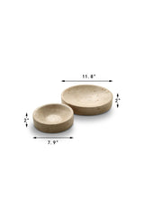 Set of 2 Natural Travertine Stone