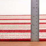 Abby Ticking Red Machine Washable Rug