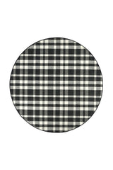 Houston Plaid Black Machine Washable Rug