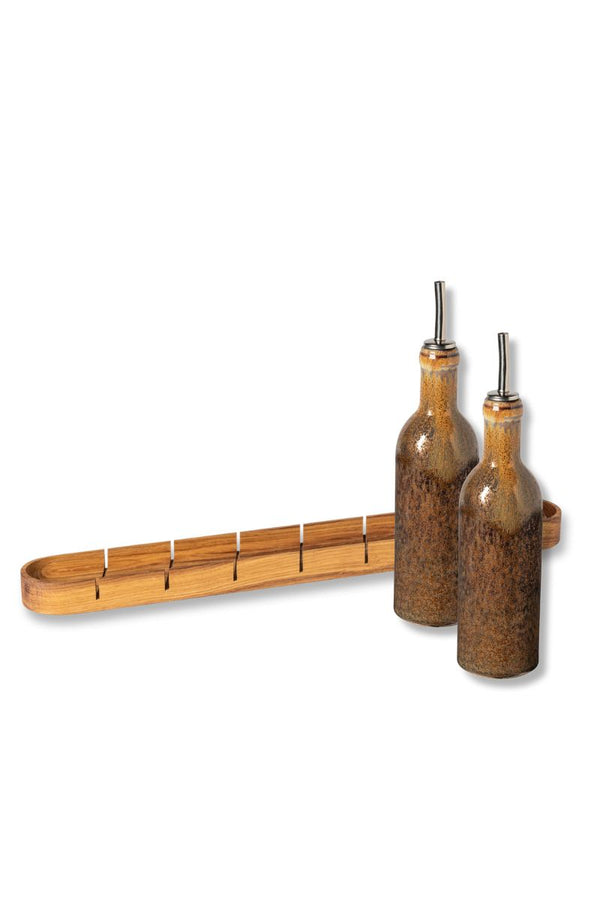 Pacifica Oak Baguette Board & Poterie Cruet by Casafina