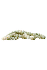 Long Natural Jade Bead Neutral Green