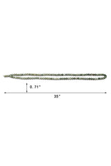 Long Natural Jade Bead Neutral Green