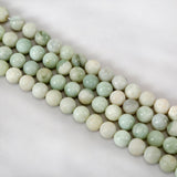 Long Natural Jade Bead Neutral Green