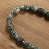 Long Green-Grey Jade Bead Cone Shaped