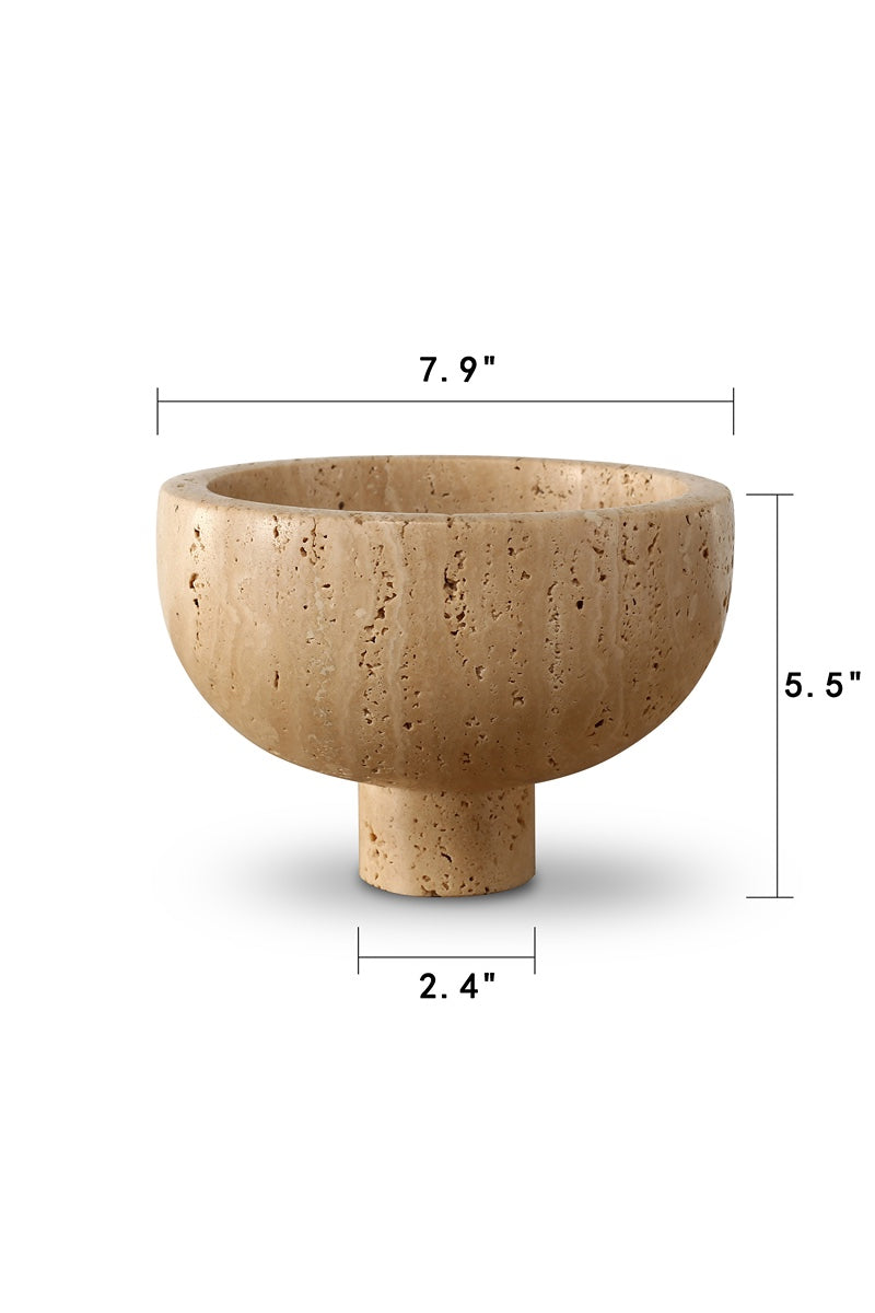 Hand Carved Travertine Marble Bowl