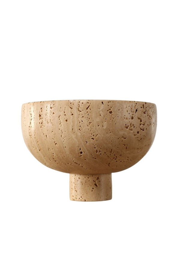 Hand Carved Travertine Marble Bowl