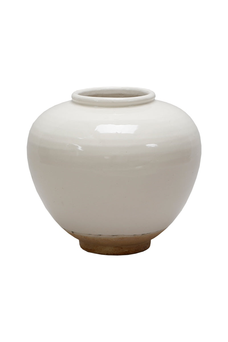 Ceramic Vase Round with Unglazed Base