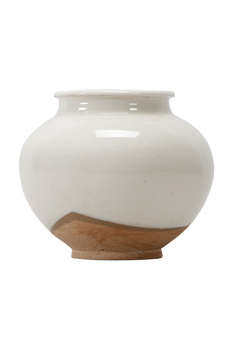 Ceramic Pot with Unglazed Base