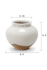 Ceramic Pot with Unglazed Base