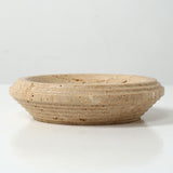 Travertine Bowl with Spiral Design