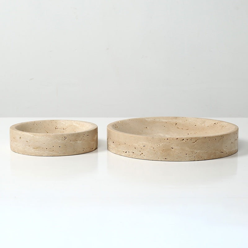 Set of 2 Natural Travertine Stone