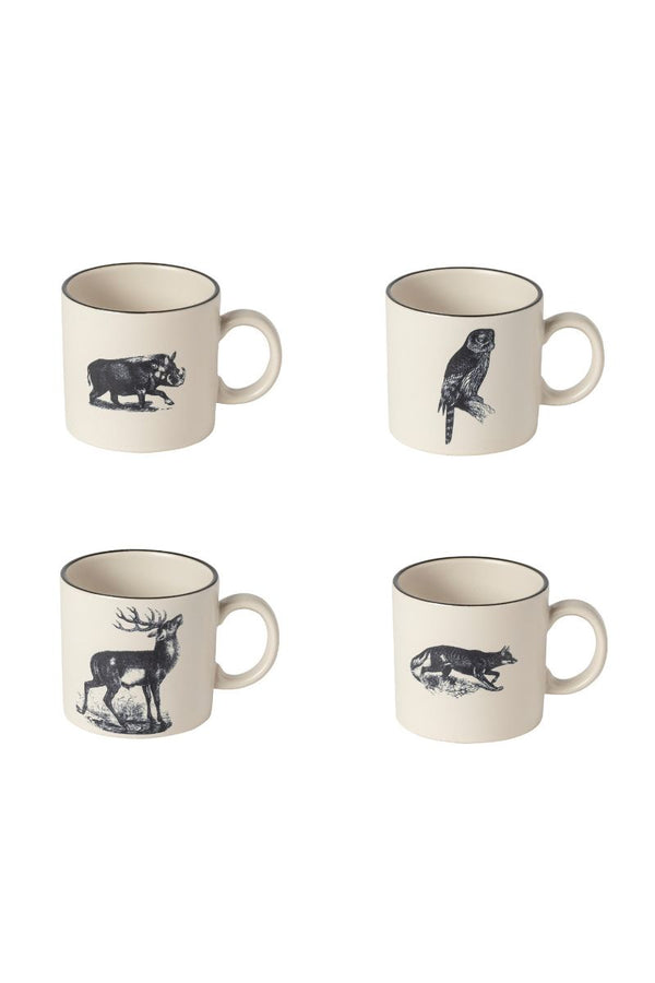 Set of 4  Fauna Mugs - Elements by Casafina