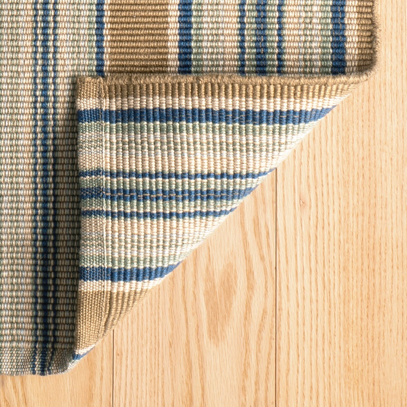 Blue Heron Stripe Handwoven Indoor/Outdoor Rug