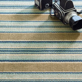 Blue Heron Stripe Handwoven Indoor/Outdoor Rug