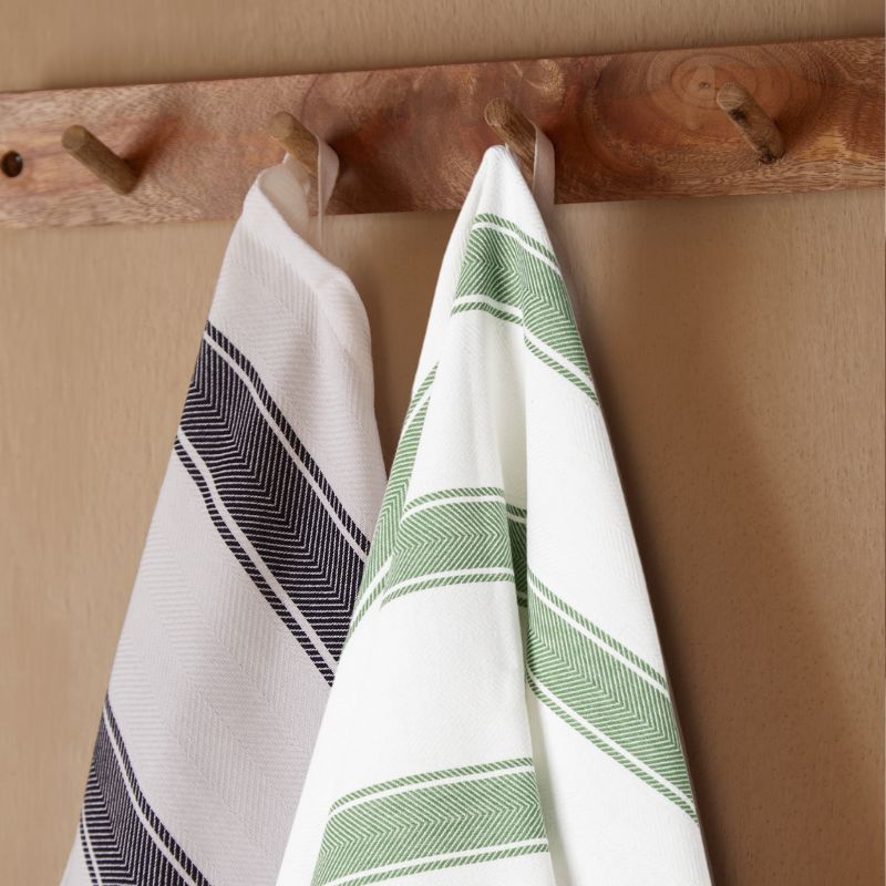 Kitchen Towel Herringbone Stripes - Set of 4 by Casafina