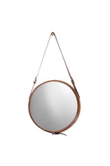 Round Leather Mirror