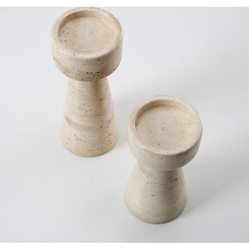 Travertine Candle Holders