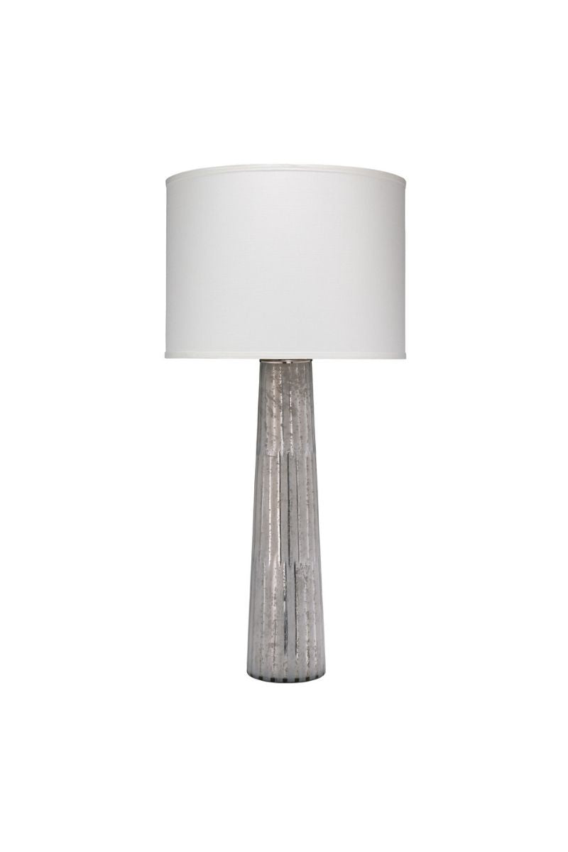 Striped Silver Pillar Table Lamp