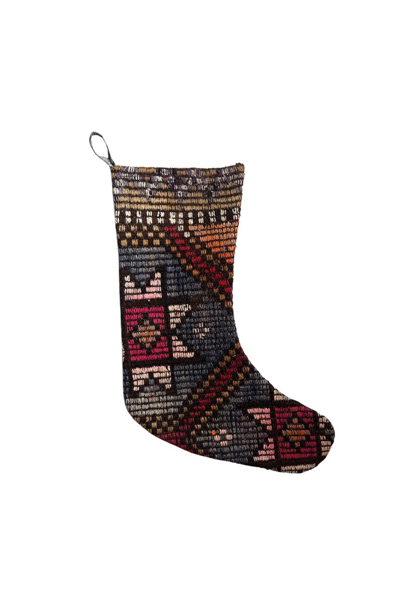 Vintage Turkish Rug Stocking