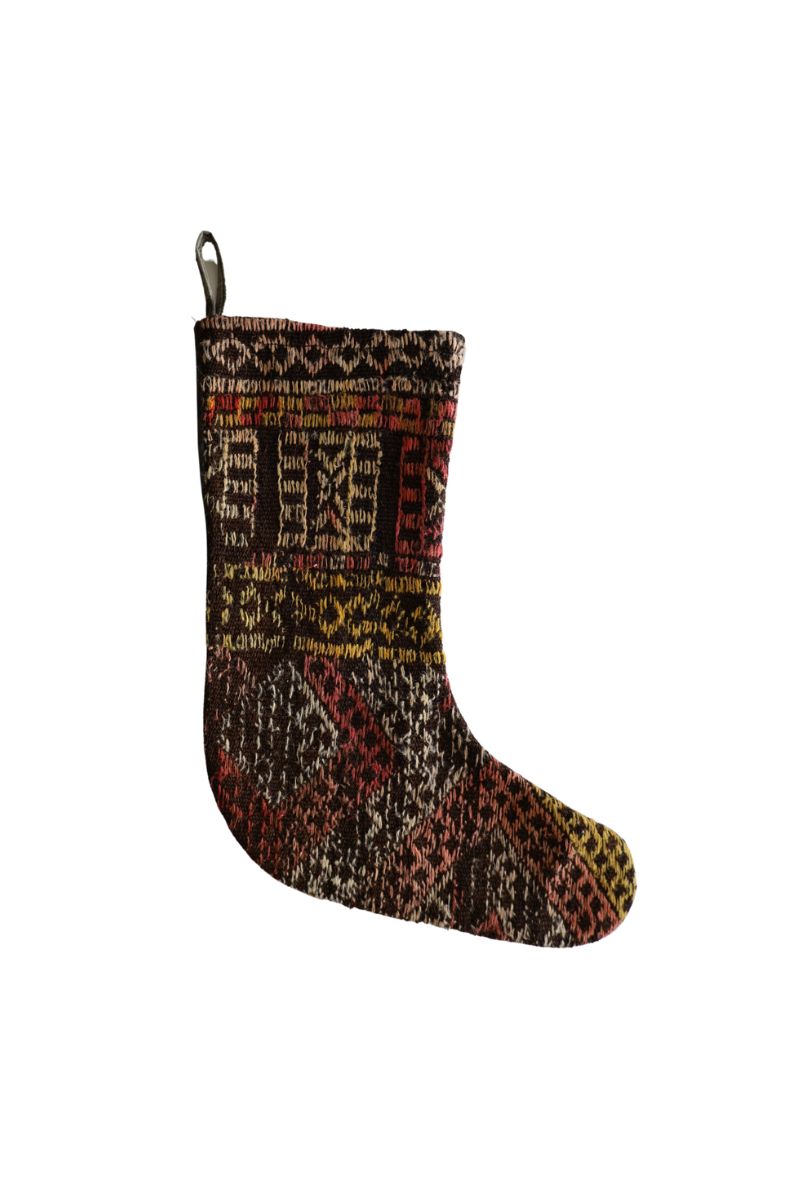 Vintage Turkish Rug Stocking