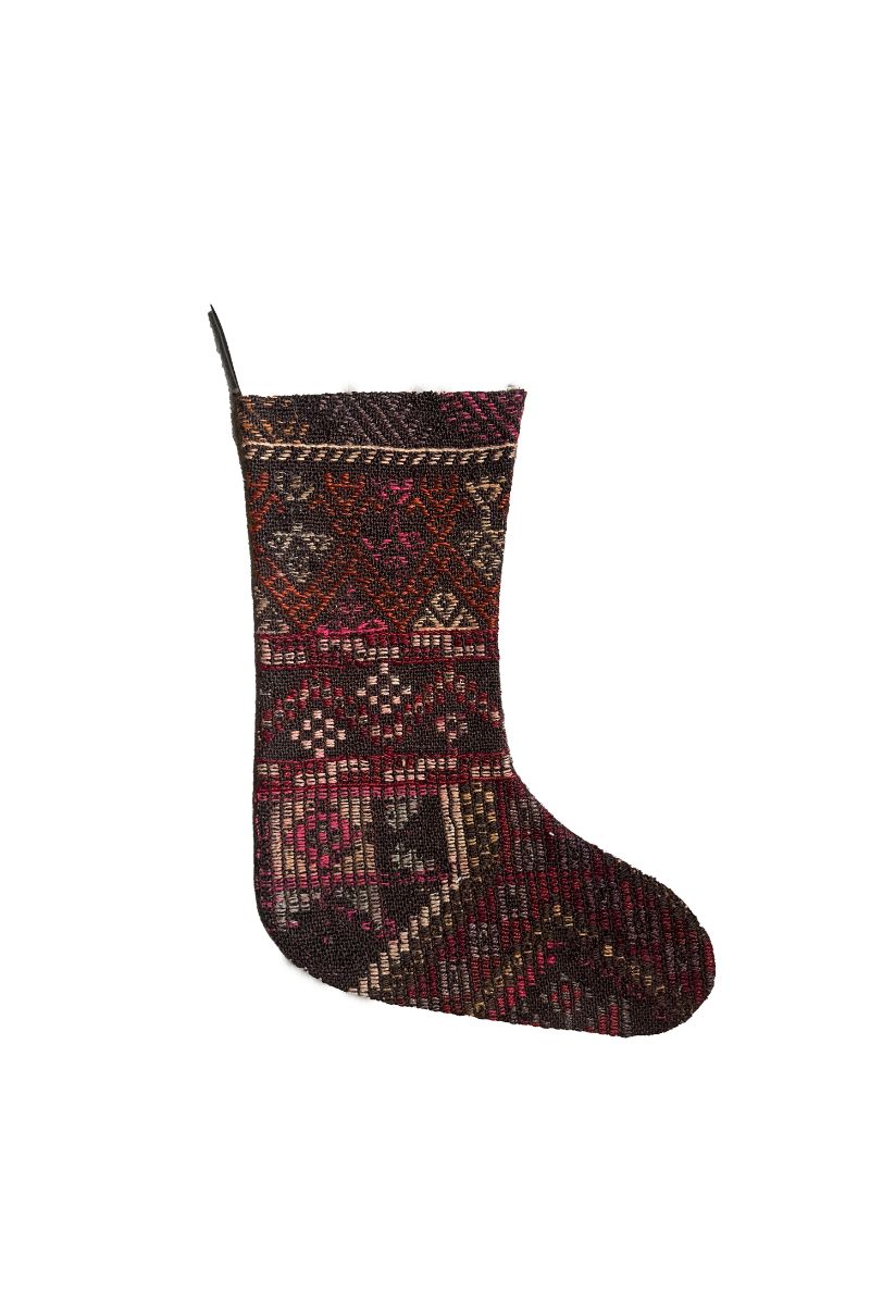 Vintage Turkish Rug Stocking